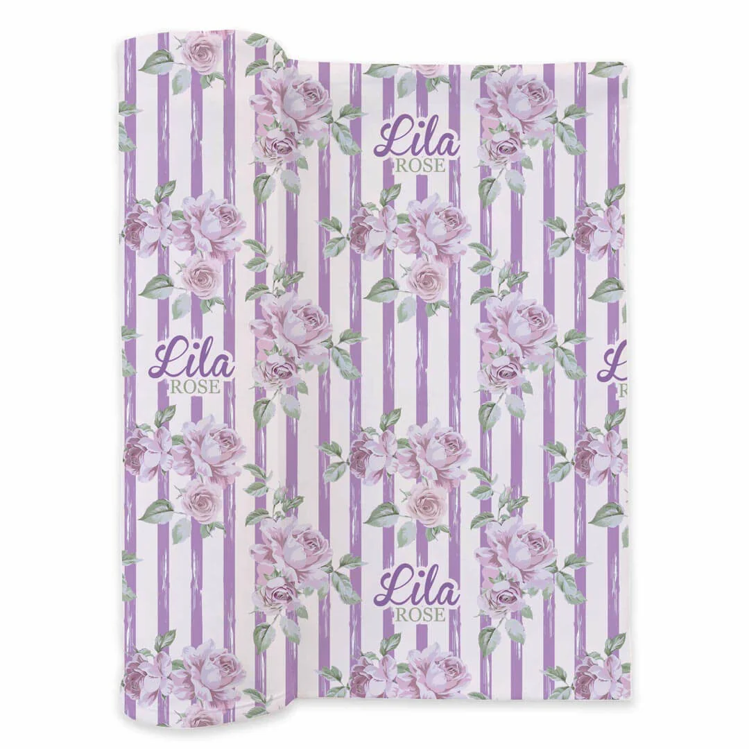 Lila's Lilacs Personalized Swaddle Blanket - Image 2