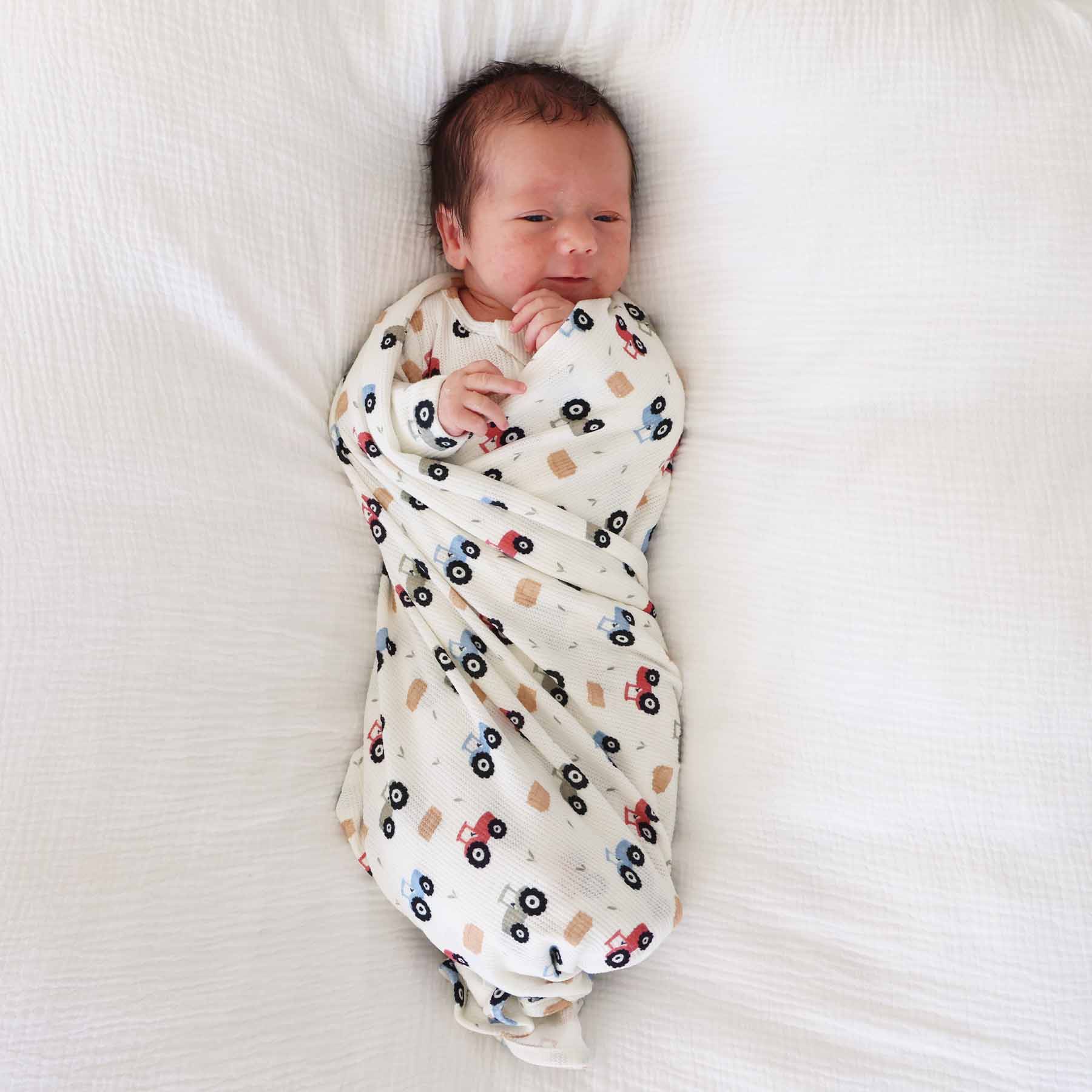 Little Farmer Bamboo Waffle Oversized Swaddle Blanket - Image 2