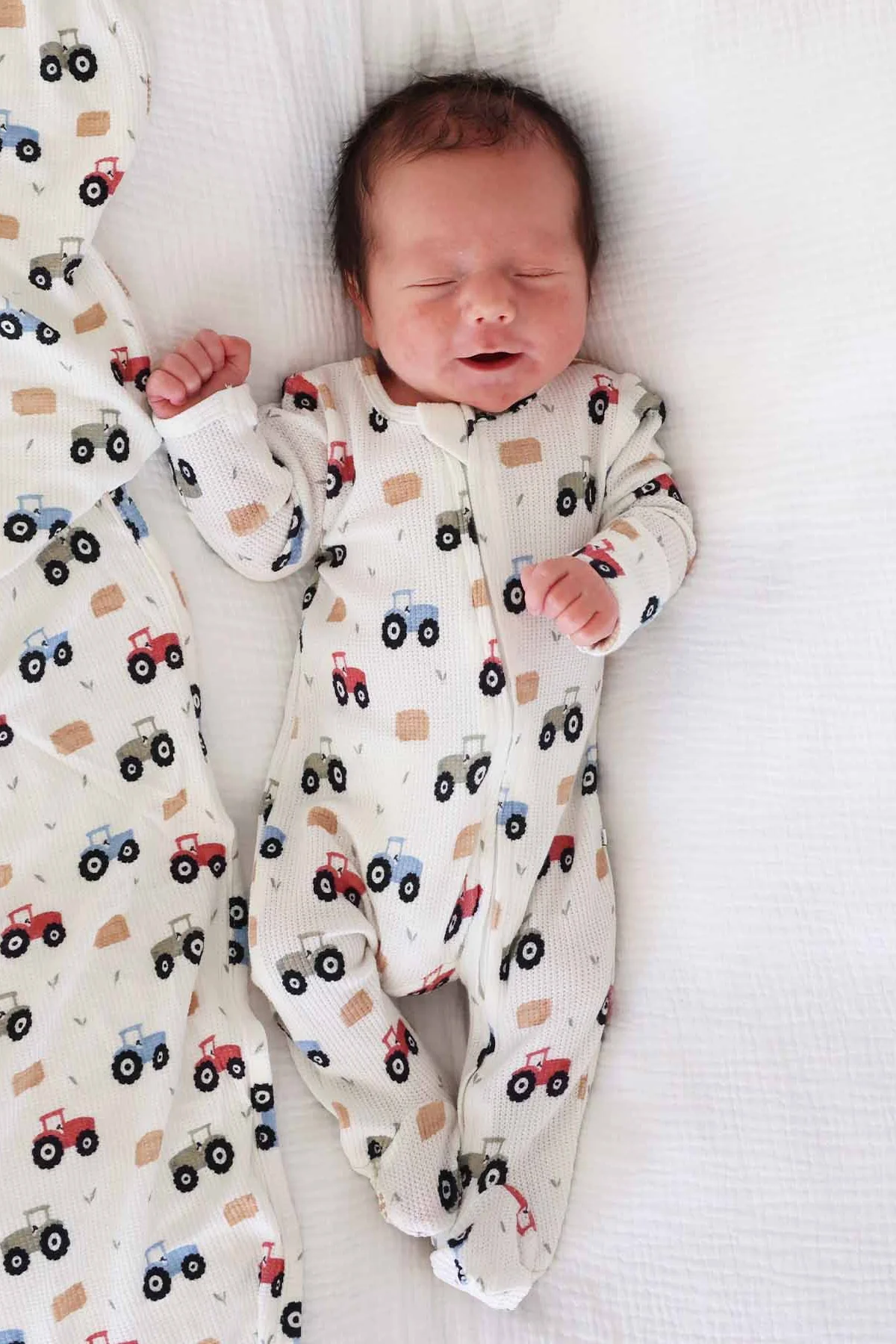 Little Farmer Bamboo Waffle Zipper Footie