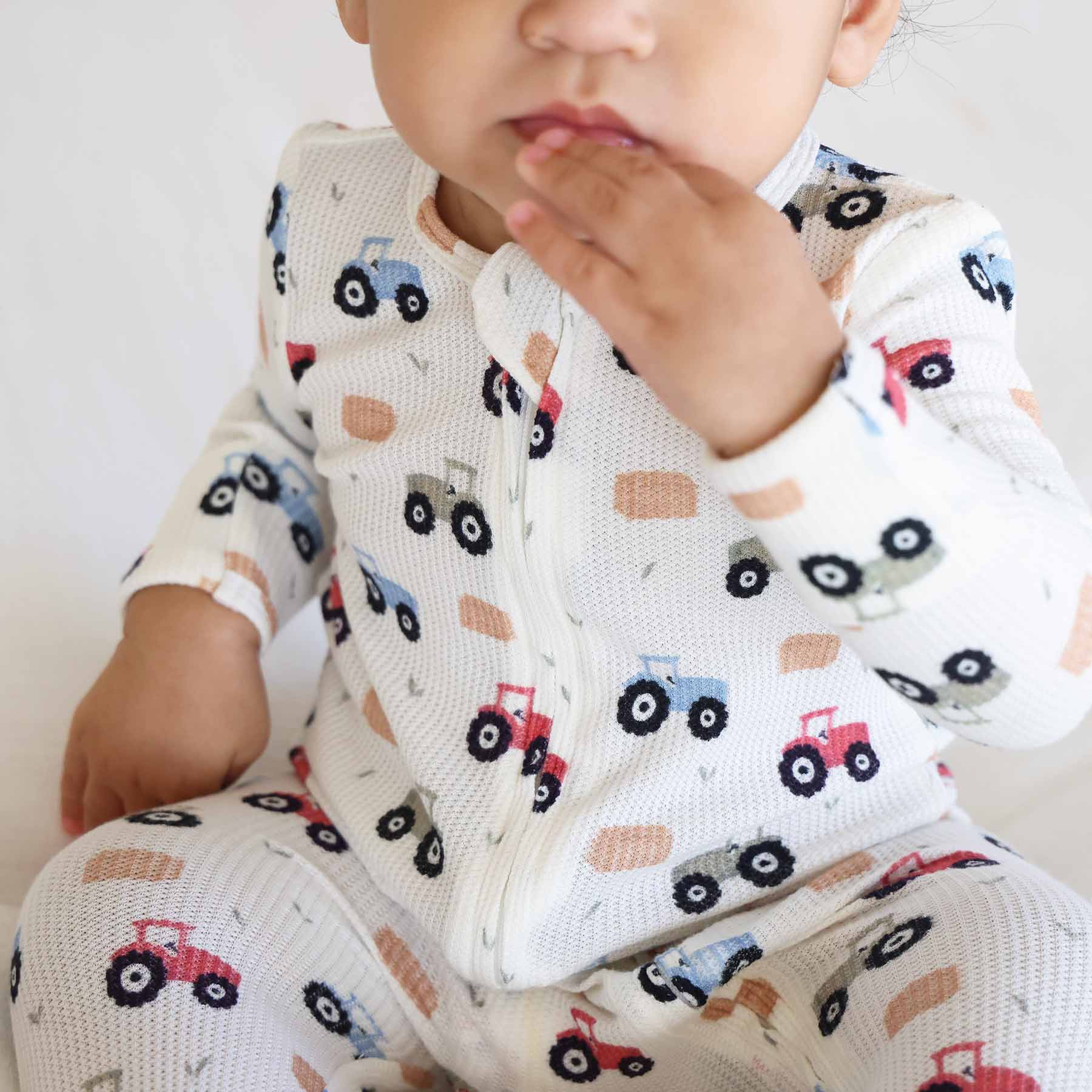 Little Farmer Bamboo Waffle Zipper Footie - Image 13