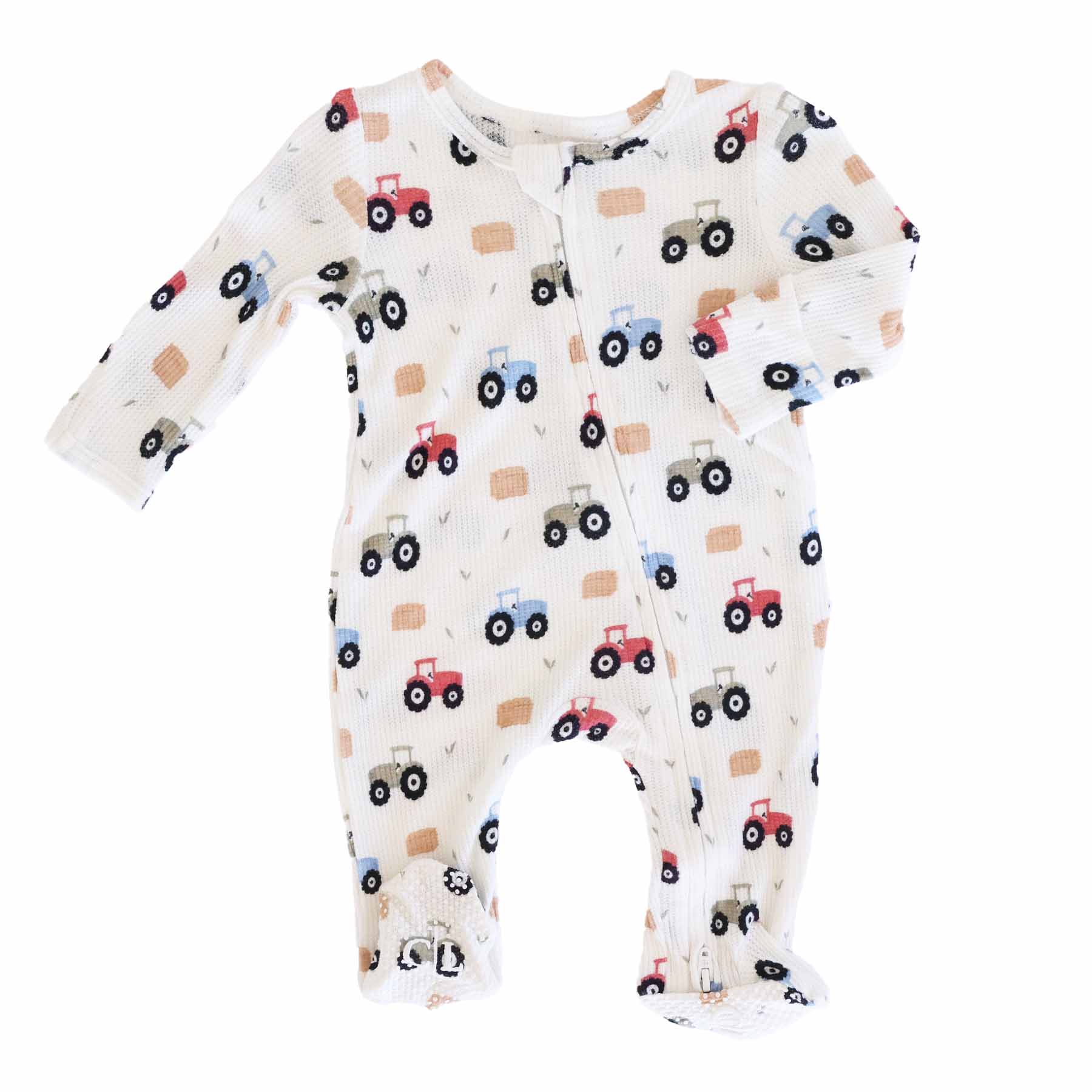 Little Farmer Bamboo Waffle Zipper Footie - Image 4
