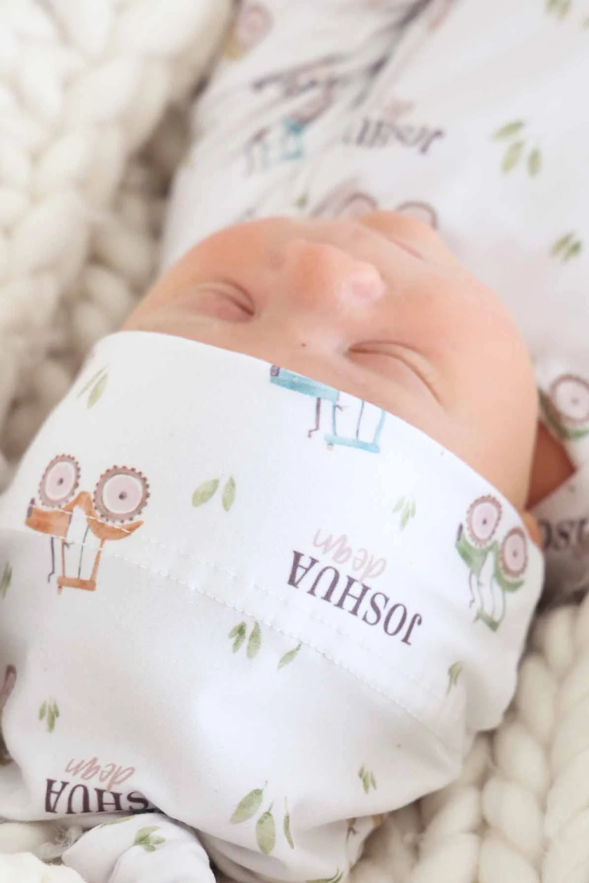 Little Farmer Personalized Newborn Baby Knot Gown - Image 3