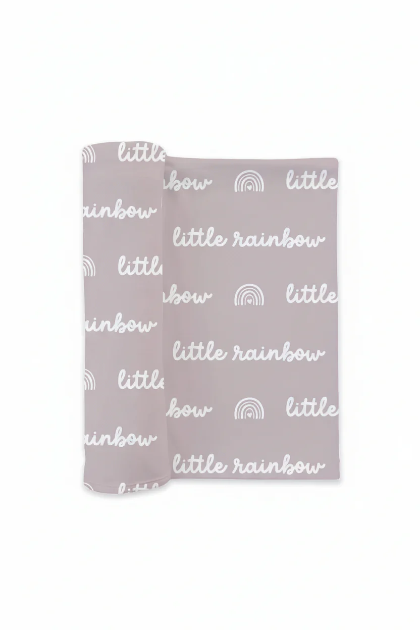 Little Rainbow Swaddle Blanket | Lilac - Image 2