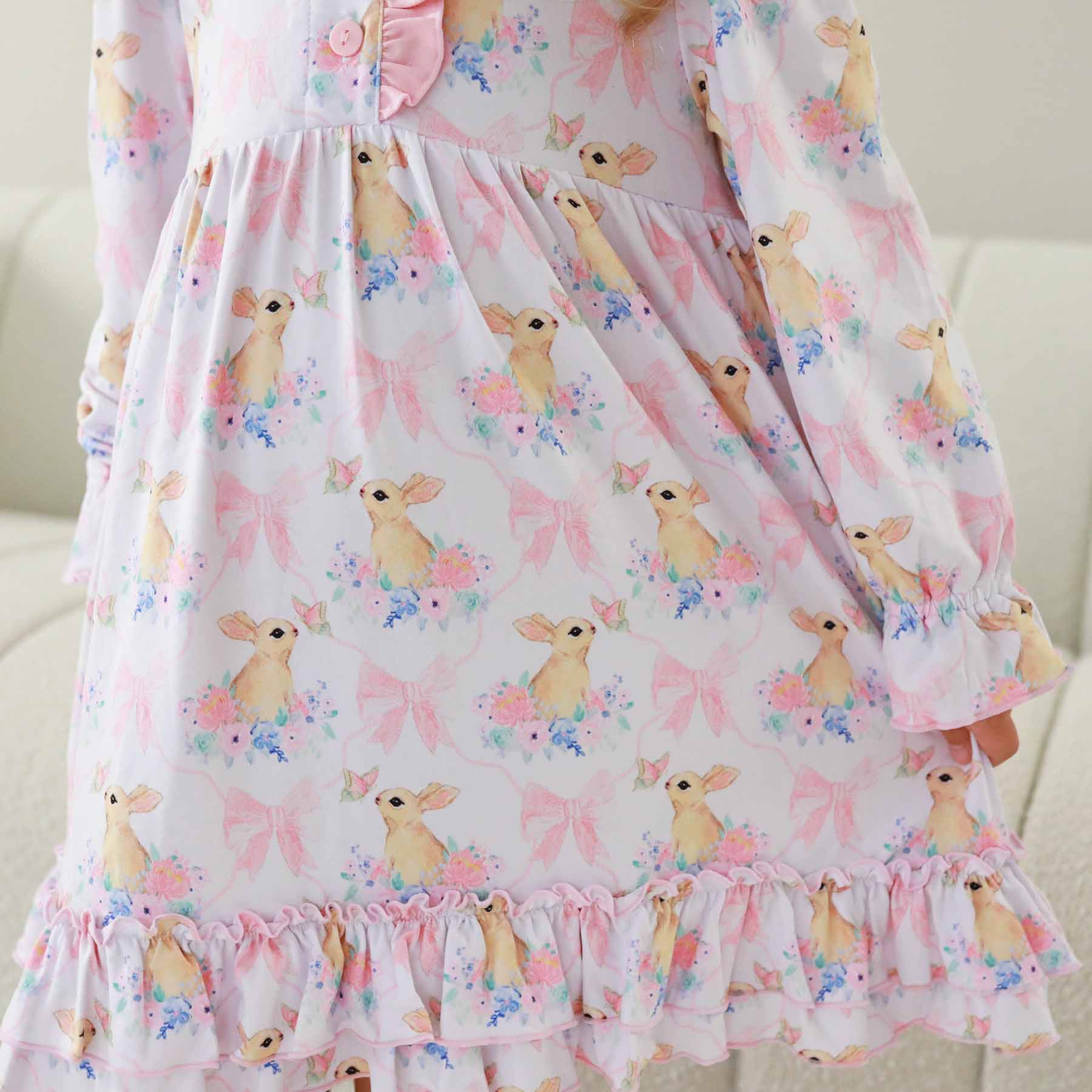 Long Sleeve Princess Ruffle Nightgown | Bunny Bow Dreams - Image 3