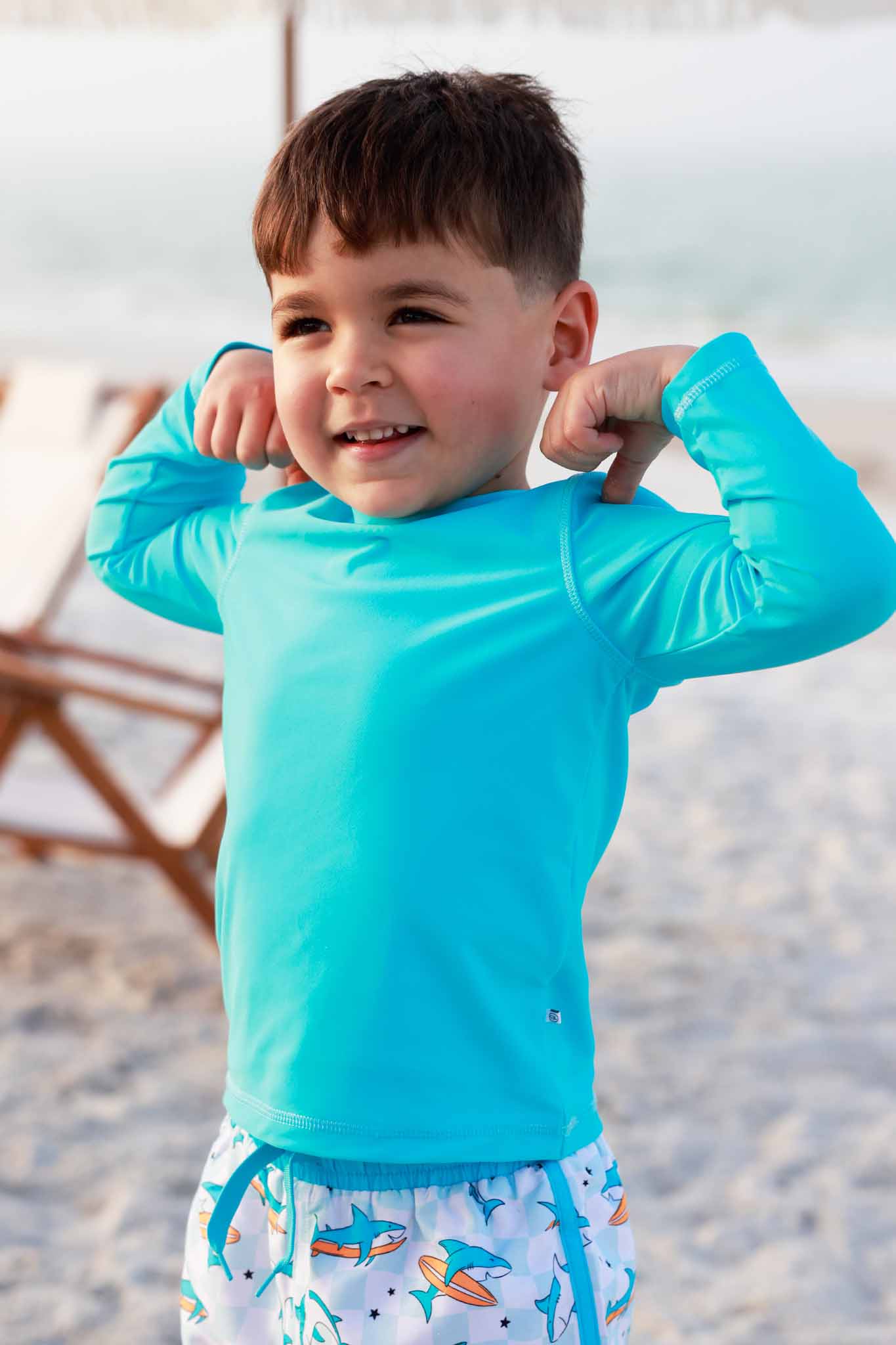 Long Sleeve Rash Guard Shirt | Sharking Blue - Image 4