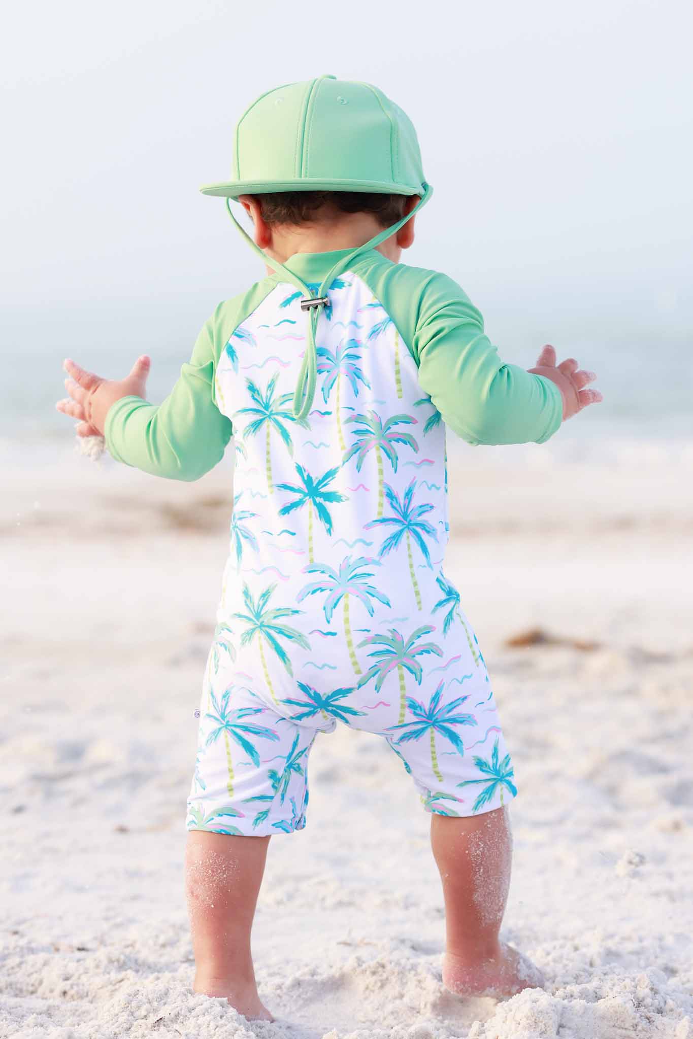 Long Sleeve Rash Guard Swim Romper Shortie | Blue Lagoon - Image 5
