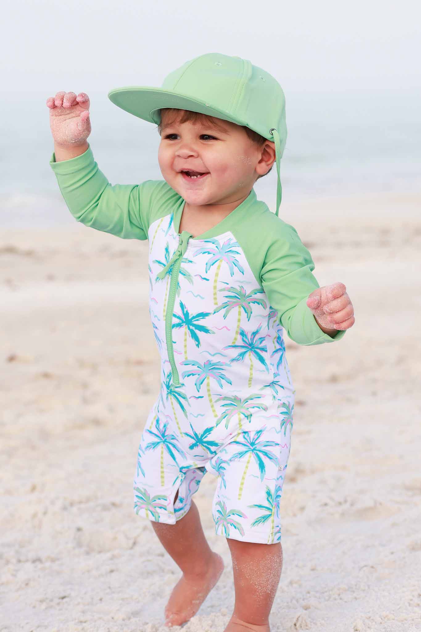 Long Sleeve Rash Guard Swim Romper Shortie | Blue Lagoon - Image 7