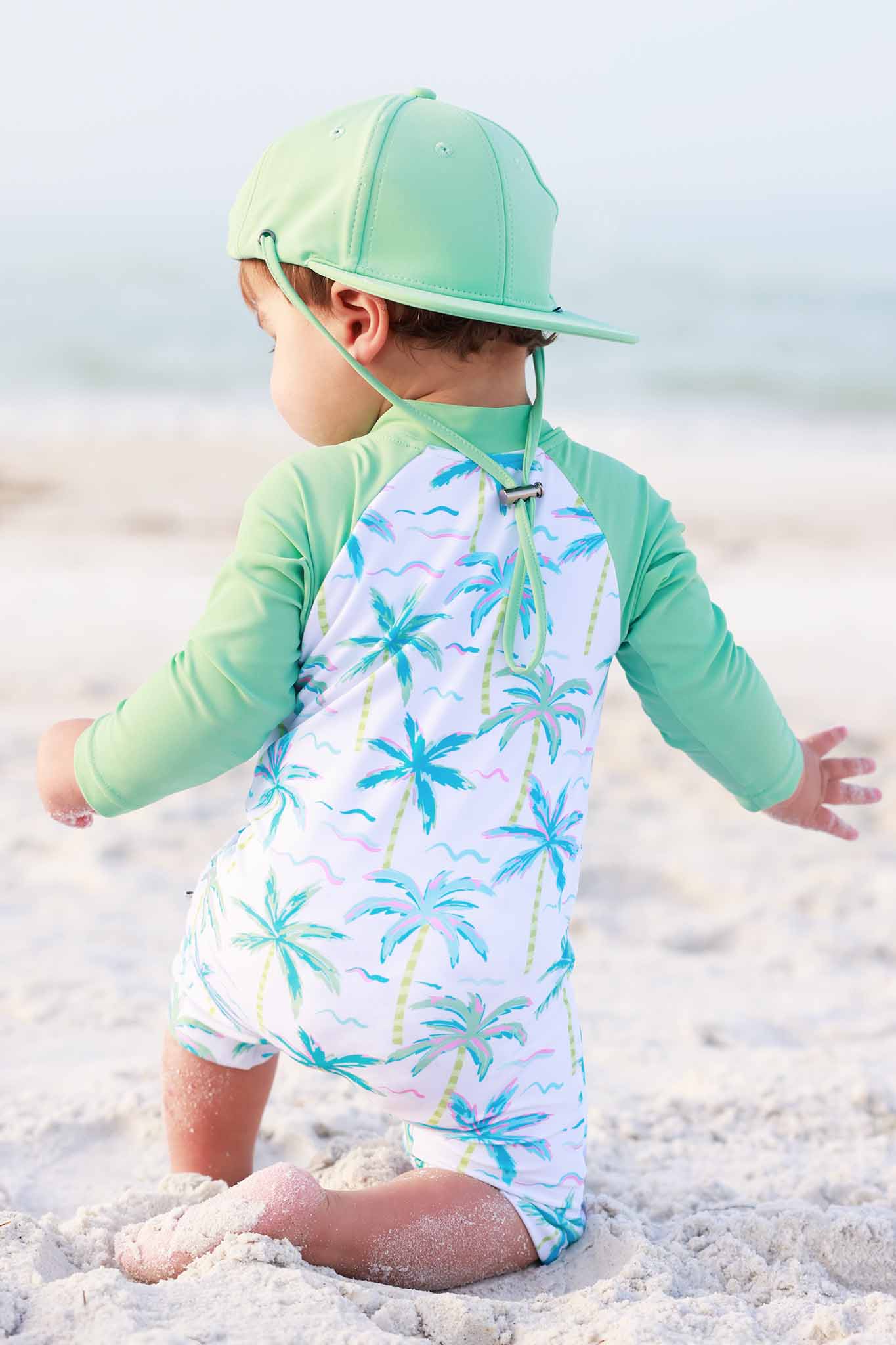 Long Sleeve Rash Guard Swim Romper Shortie | Blue Lagoon - Image 8