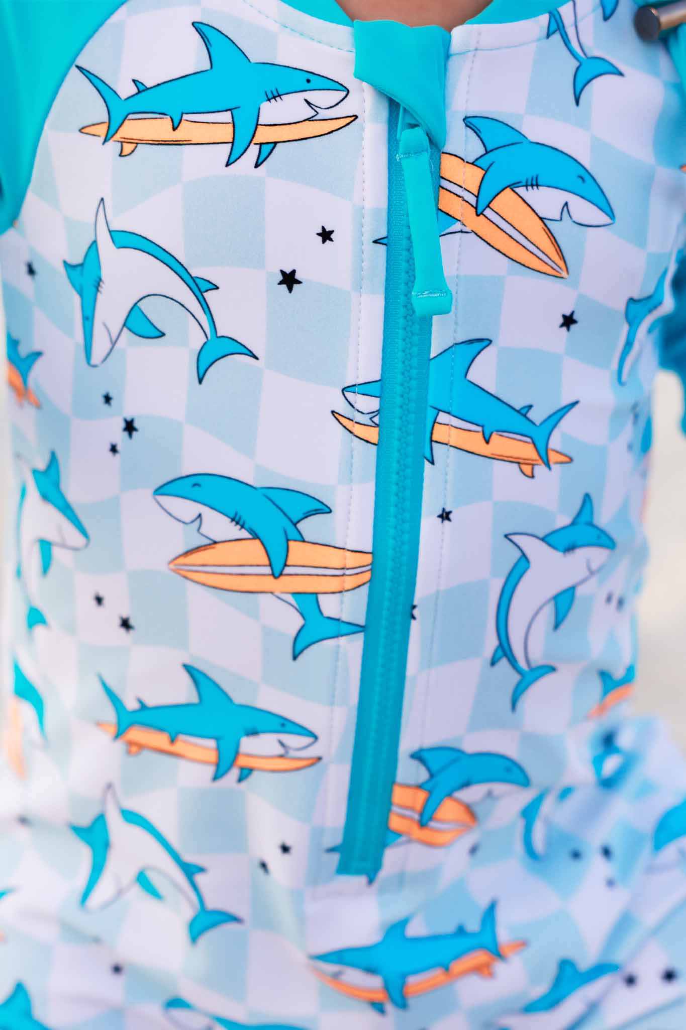 Long Sleeve Rash Guard Swim Romper Shortie | Totally Jawsome - Image 16
