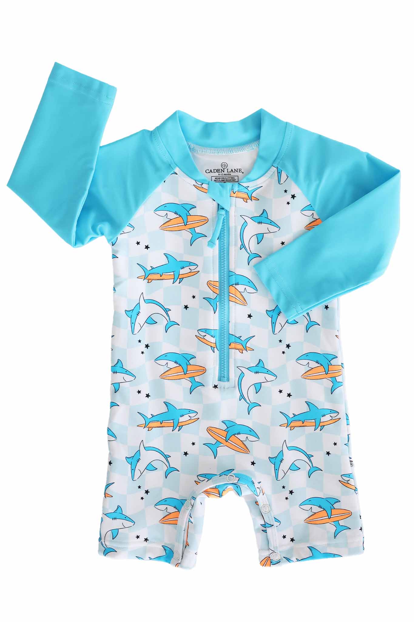 Long Sleeve Rash Guard Swim Romper Shortie | Totally Jawsome - Image 2