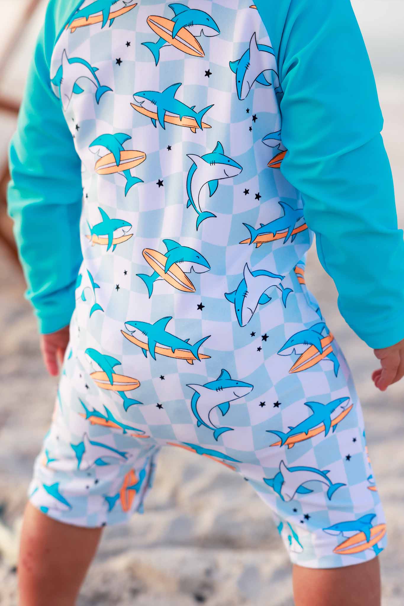 Long Sleeve Rash Guard Swim Romper Shortie | Totally Jawsome - Image 8
