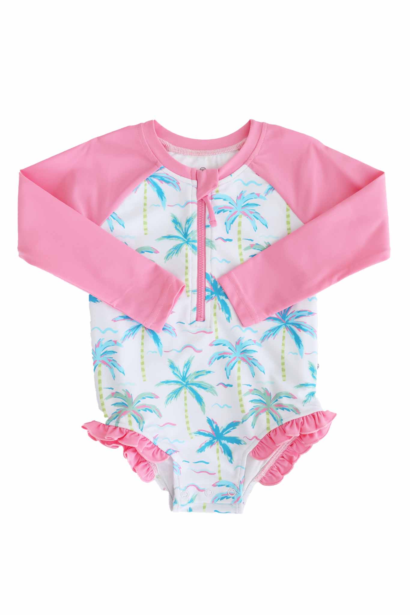 Long Sleeve Rash Guard with Front Zipper | Blue Lagoon - Image 2