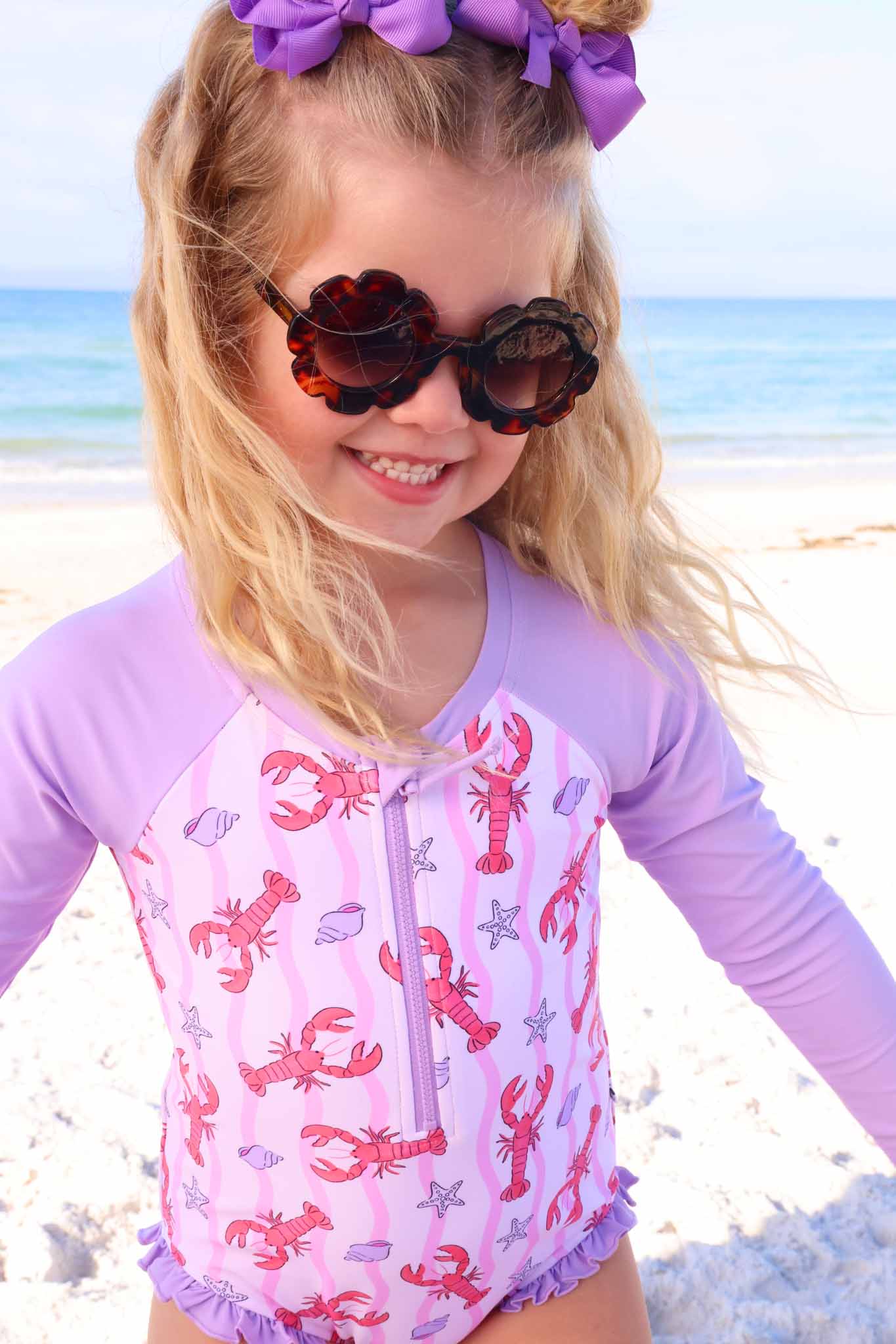 Long Sleeve Rash Guard with Front Zipper | Pinch Me Pink - Image 10