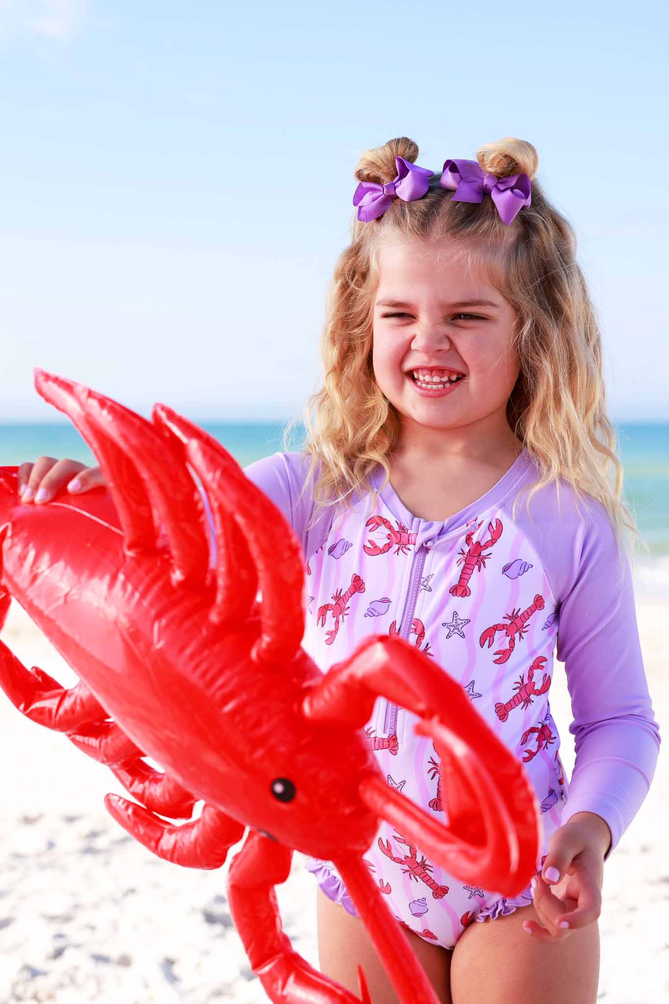Long Sleeve Rash Guard with Front Zipper | Pinch Me Pink - Image 14