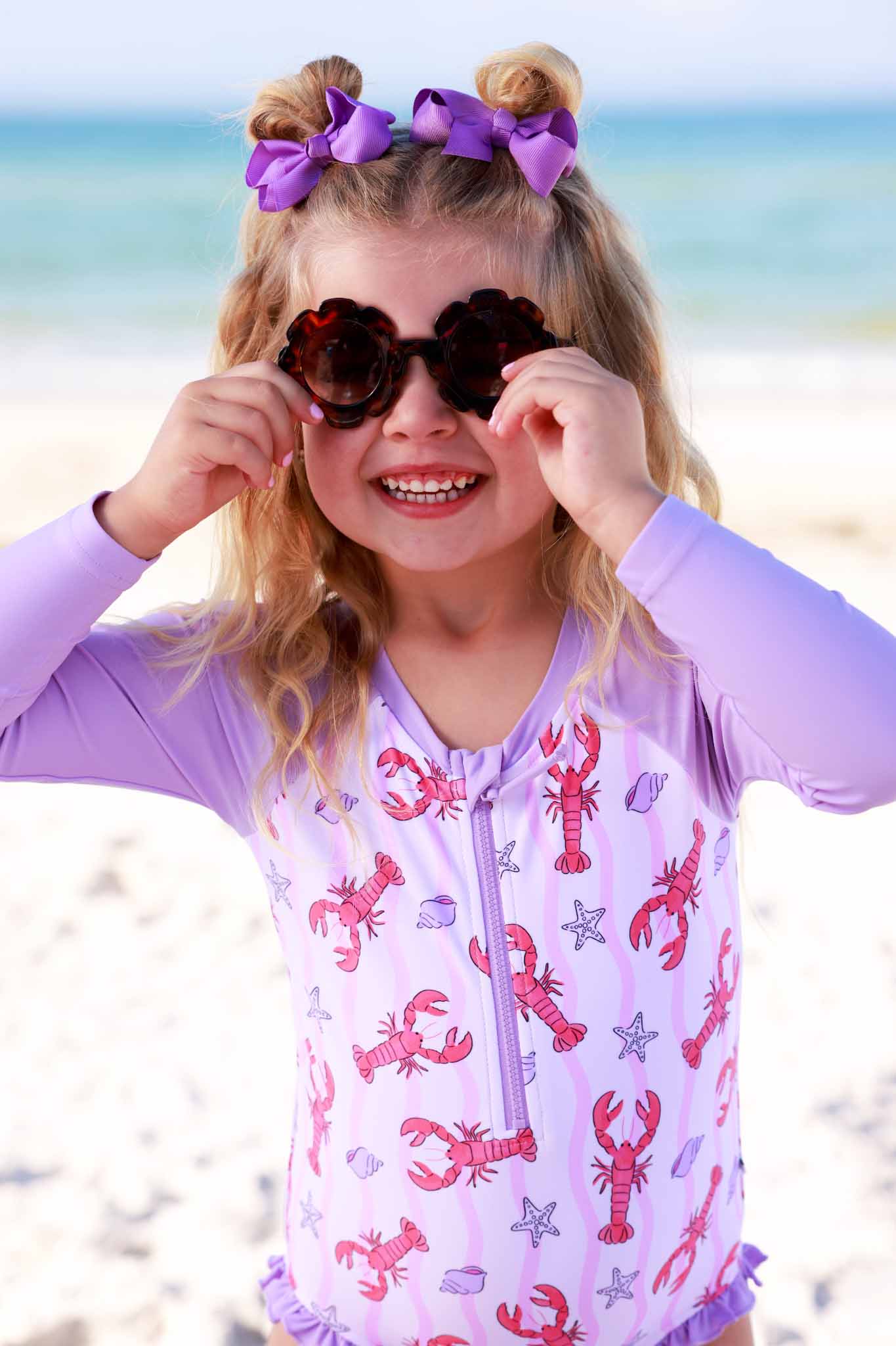 Long Sleeve Rash Guard with Front Zipper | Pinch Me Pink - Image 17