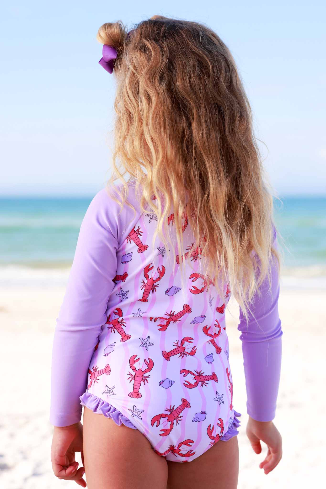 Long Sleeve Rash Guard with Front Zipper | Pinch Me Pink - Image 4