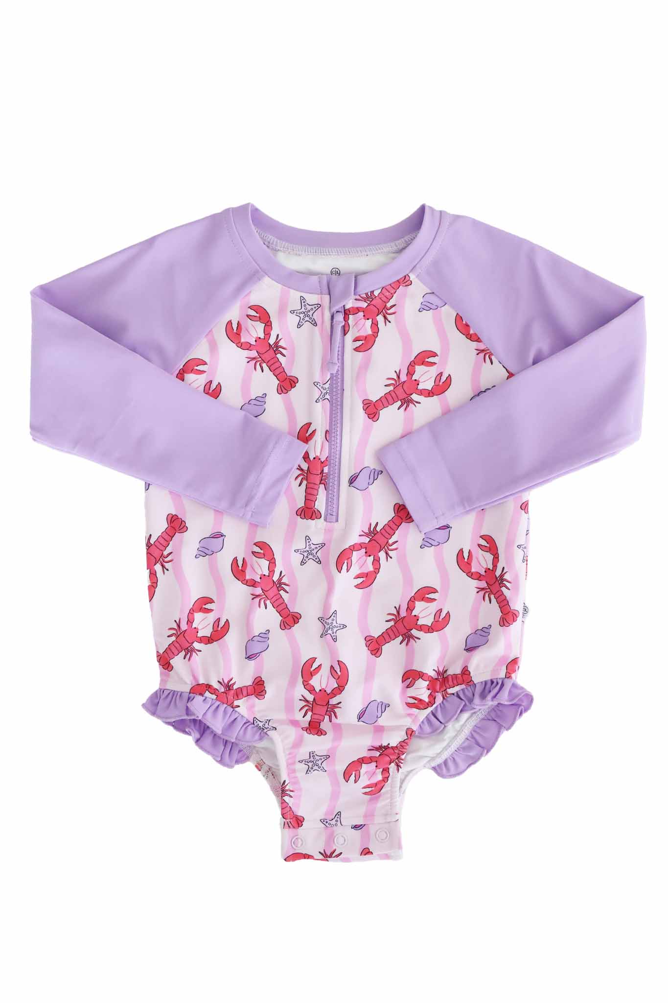 Long Sleeve Rash Guard with Front Zipper | Pinch Me Pink - Image 8