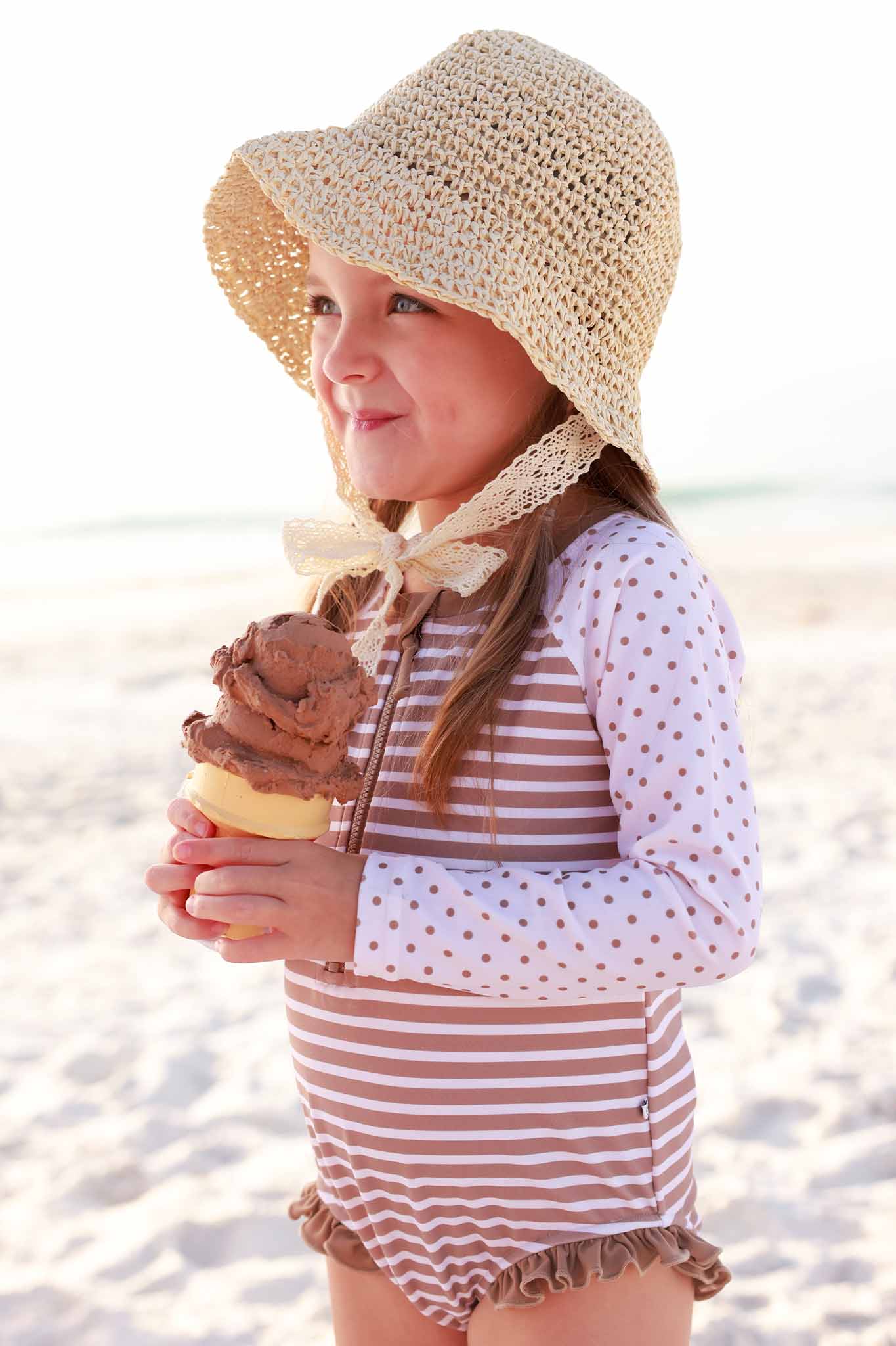 Long Sleeve Rash Guard with Front Zipper | Sandy Stripes - Image 19