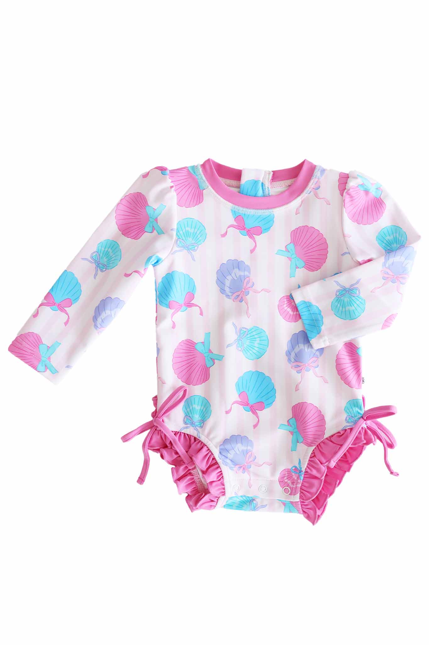 Long Sleeve Rash Guard With Ruffle Bottom | Seaside Sweetie - Image 2