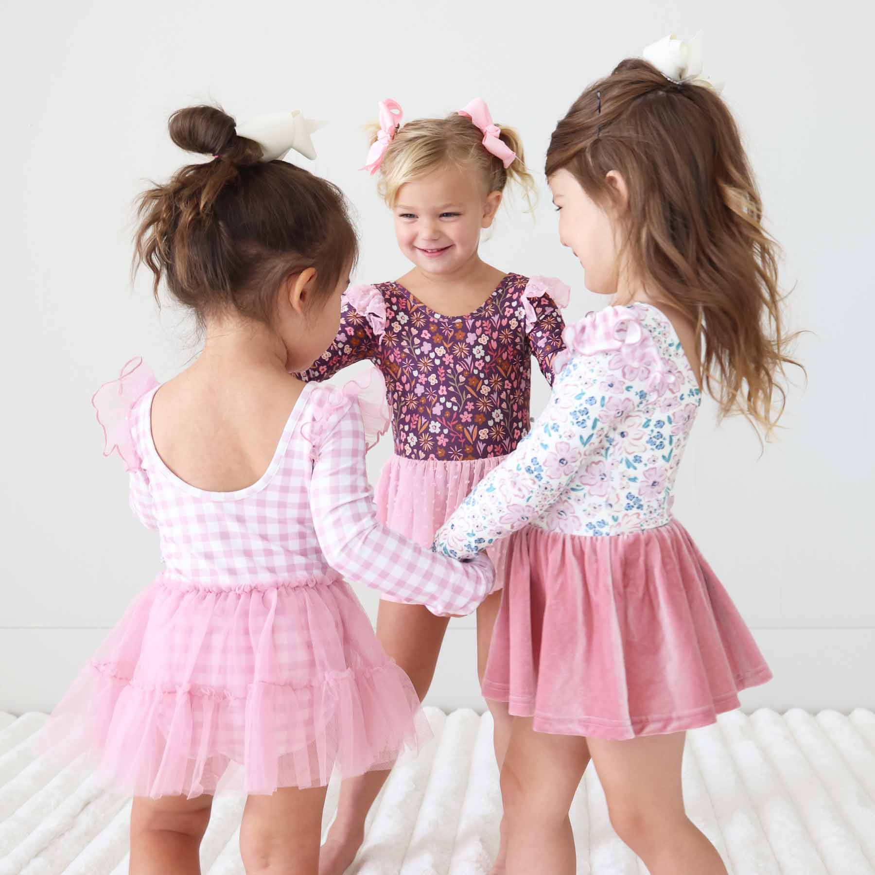 Long Sleeve Ruffle Skirt Leotard | Girly Gingham - Image 6
