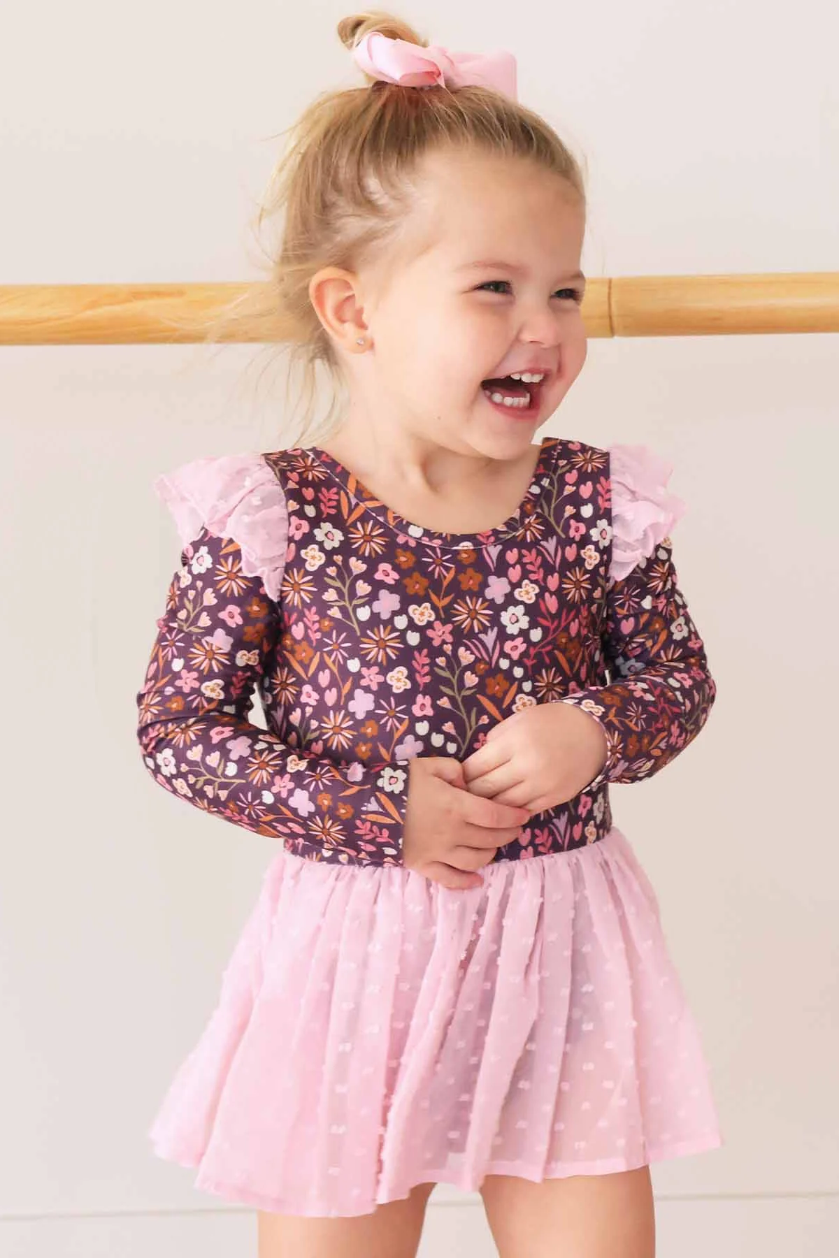 Long Sleeve Swiss Dot Leotard | Sugar Plum - Image 10