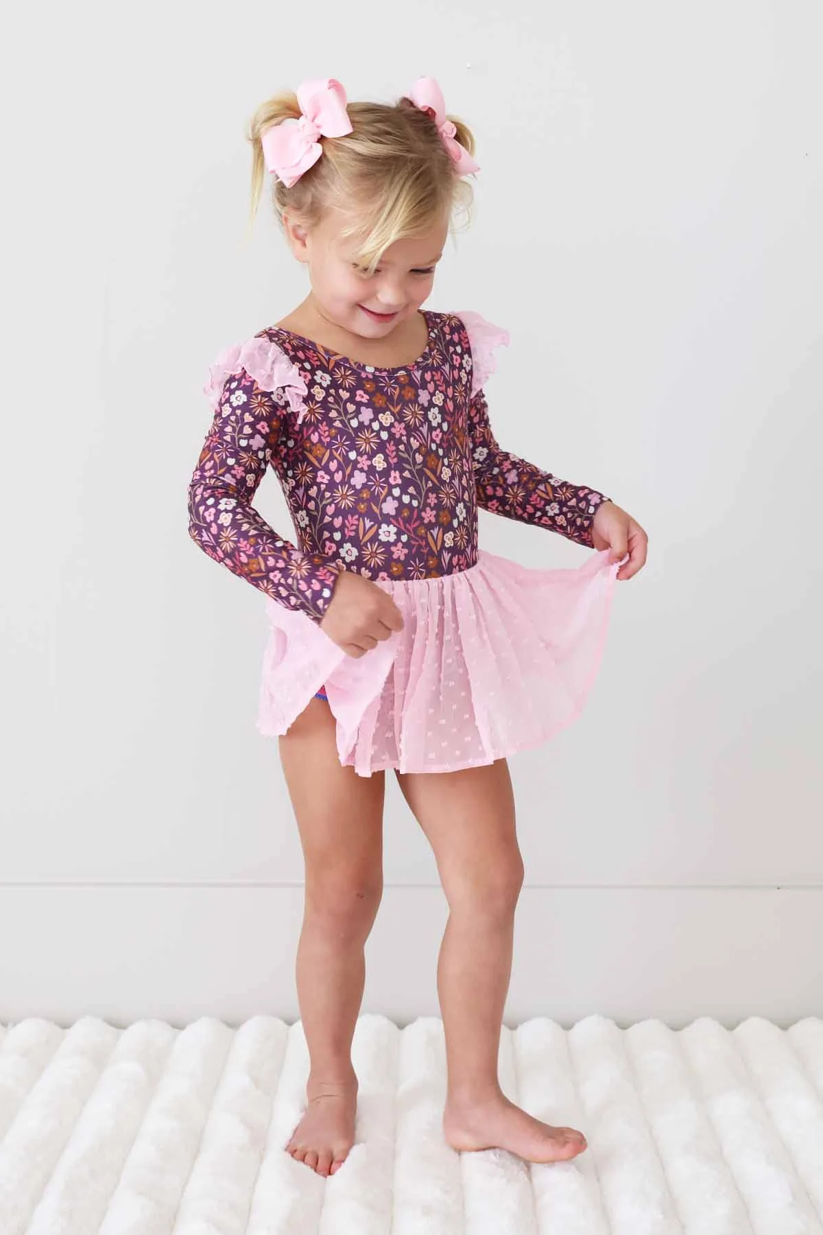 Long Sleeve Swiss Dot Leotard | Sugar Plum - Image 12