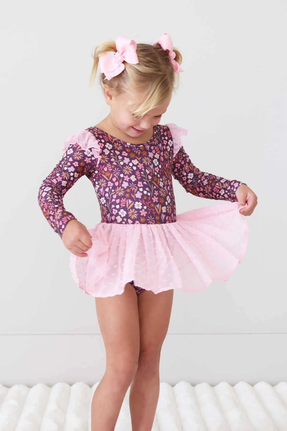 Long Sleeve Swiss Dot Leotard | Sugar Plum - Image 5
