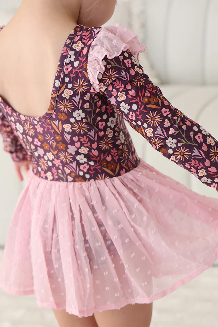 Long Sleeve Swiss Dot Leotard | Sugar Plum - Image 7