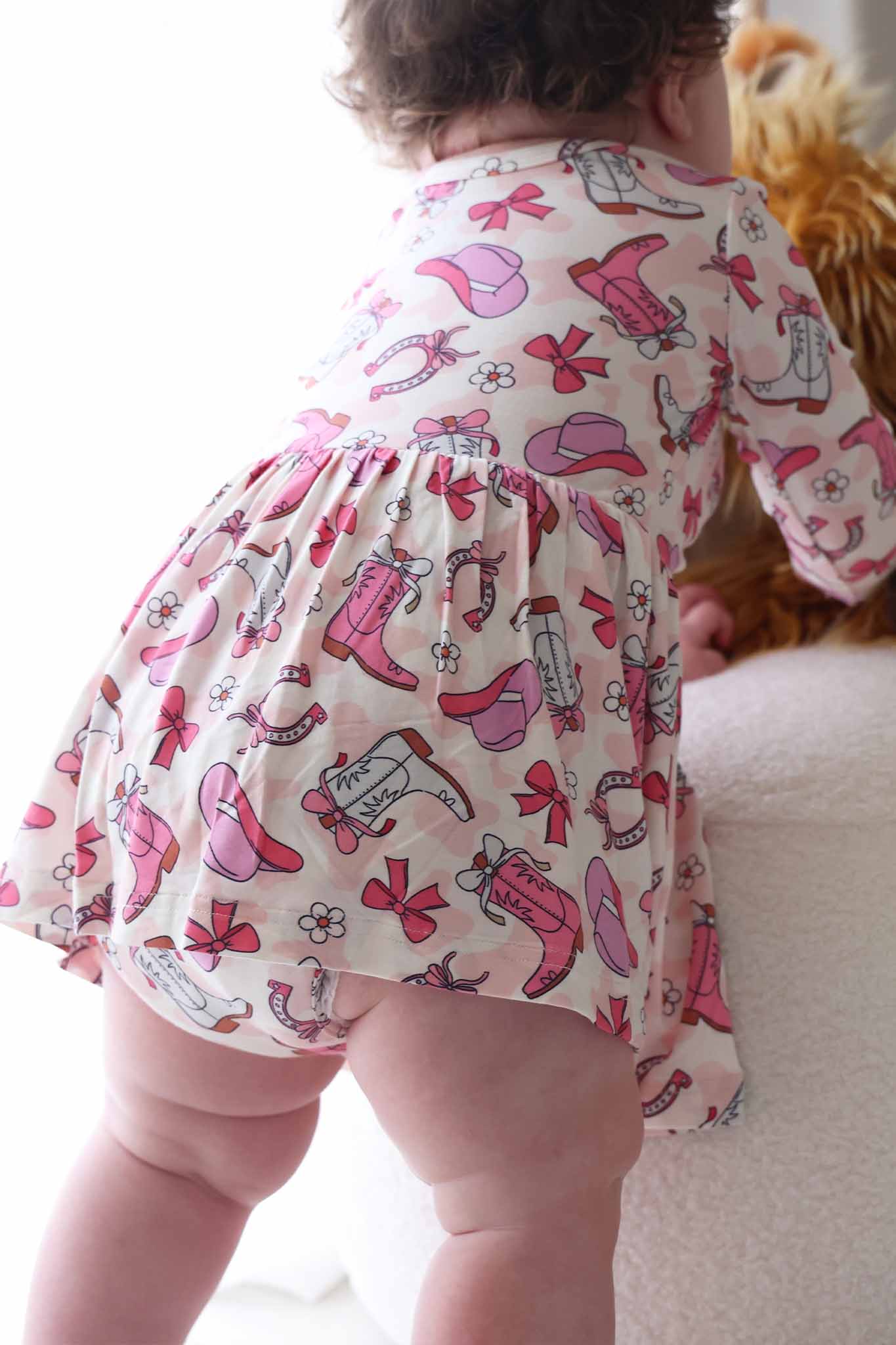 Long Sleeve Twirl Bodysuit | Rodeo Dreams Pink - Image 3