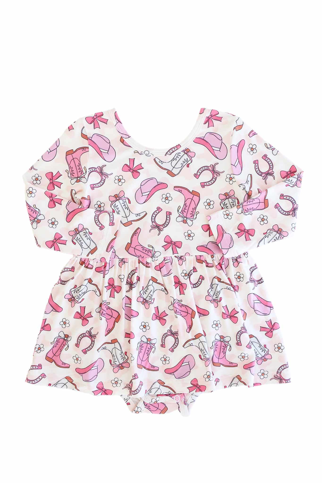 Long Sleeve Twirl Bodysuit | Rodeo Dreams Pink - Image 6