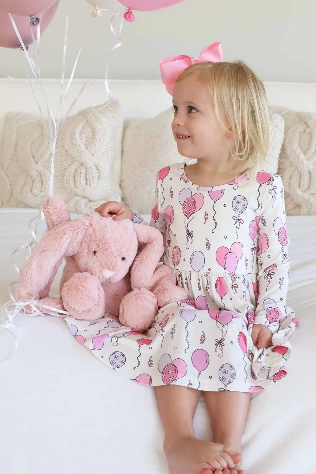 Long Sleeve Twirl Dress | Party Time Pink - Image 10
