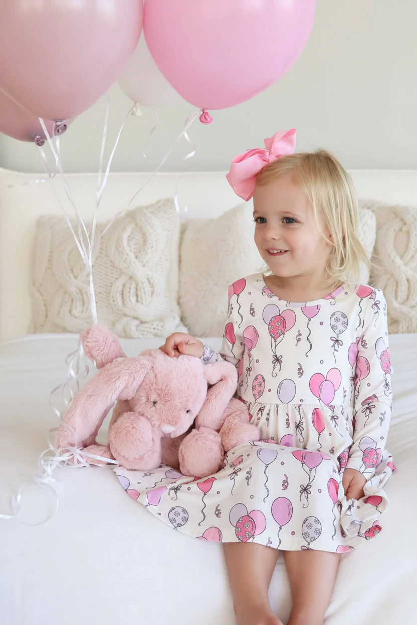 Long Sleeve Twirl Dress | Party Time Pink - Image 5