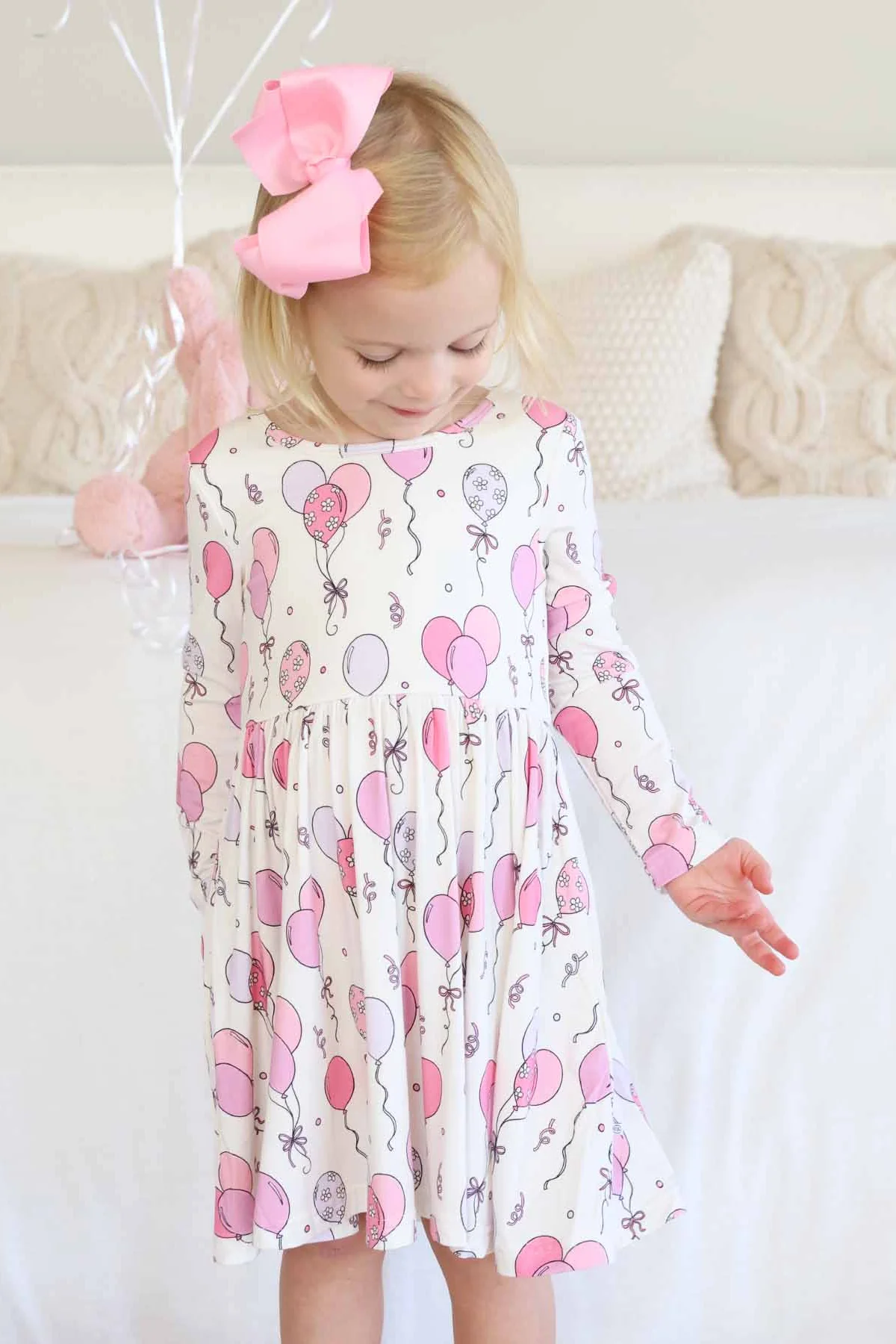 Long Sleeve Twirl Dress | Party Time Pink - Image 8