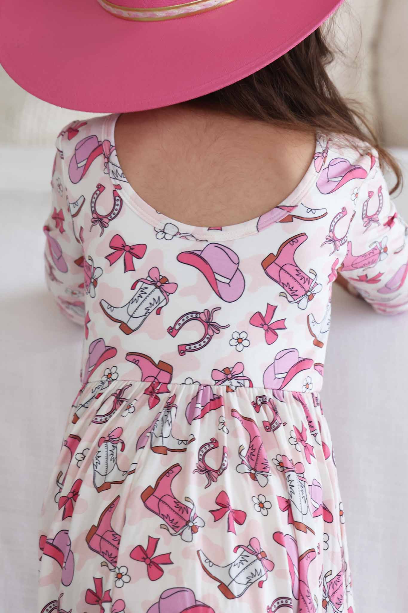 Long Sleeve Twirl Dress | Rodeo Dreams Pink - Image 7