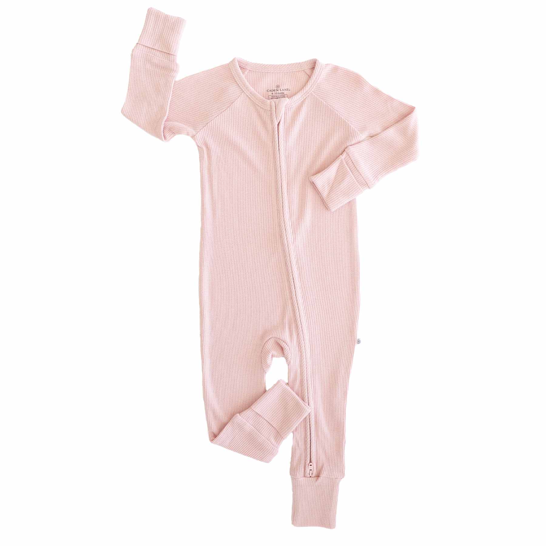 Embroidered Bamboo Waffle Convertible Zip Romper | Lotus - Image 9