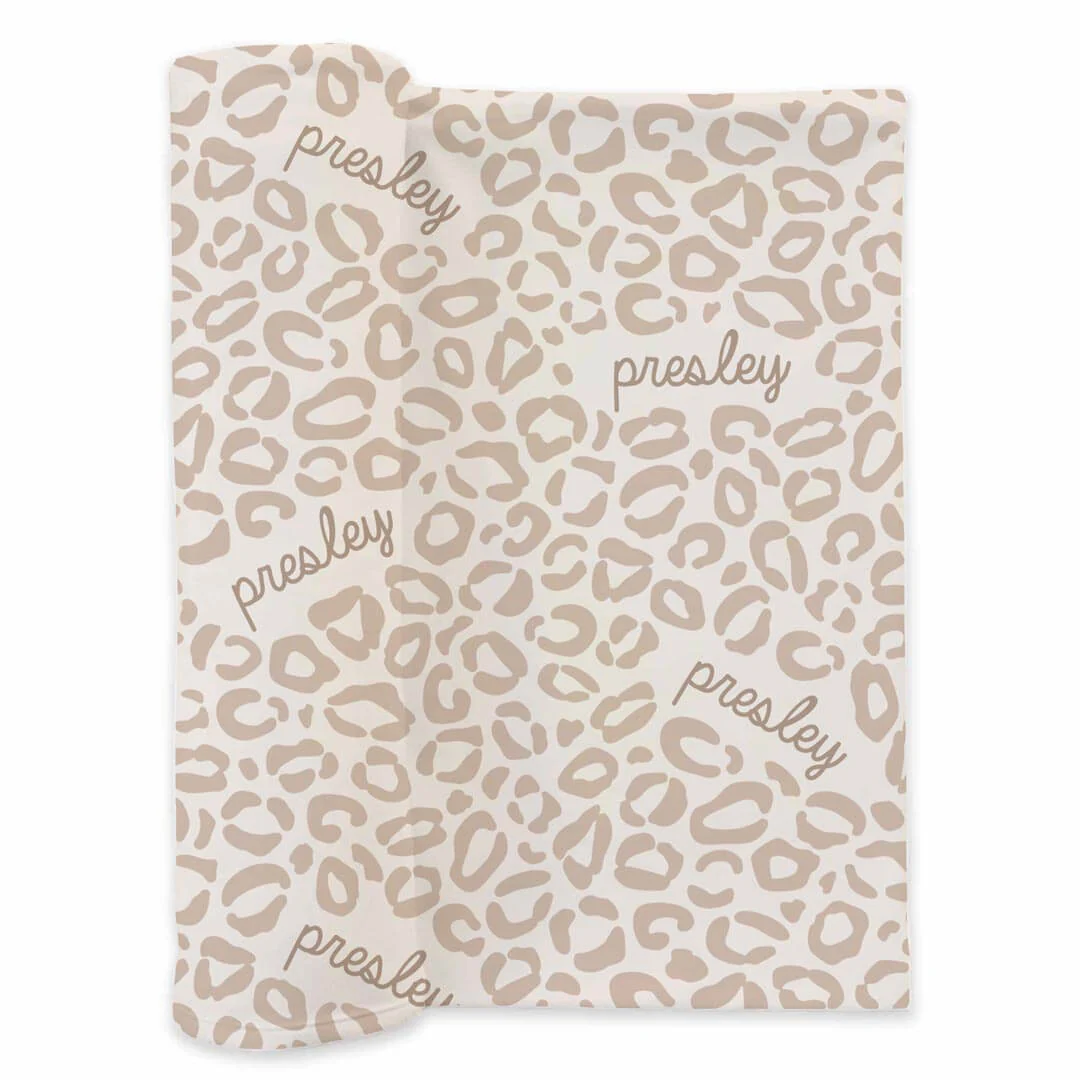 Lovely Leopard Personalized Swaddle Blanket - Image 2