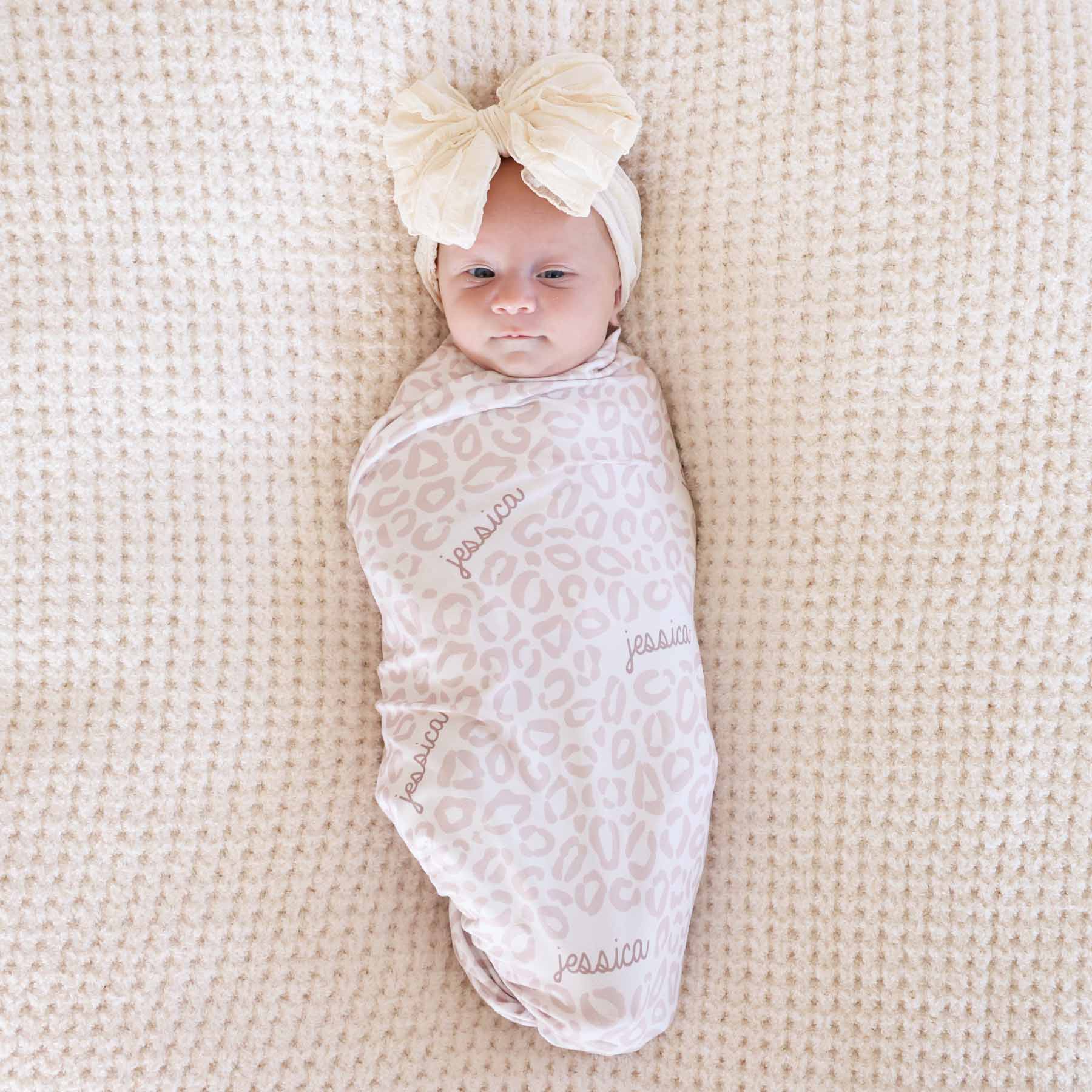 Lovely Leopard Personalized Swaddle Blanket - Image 3