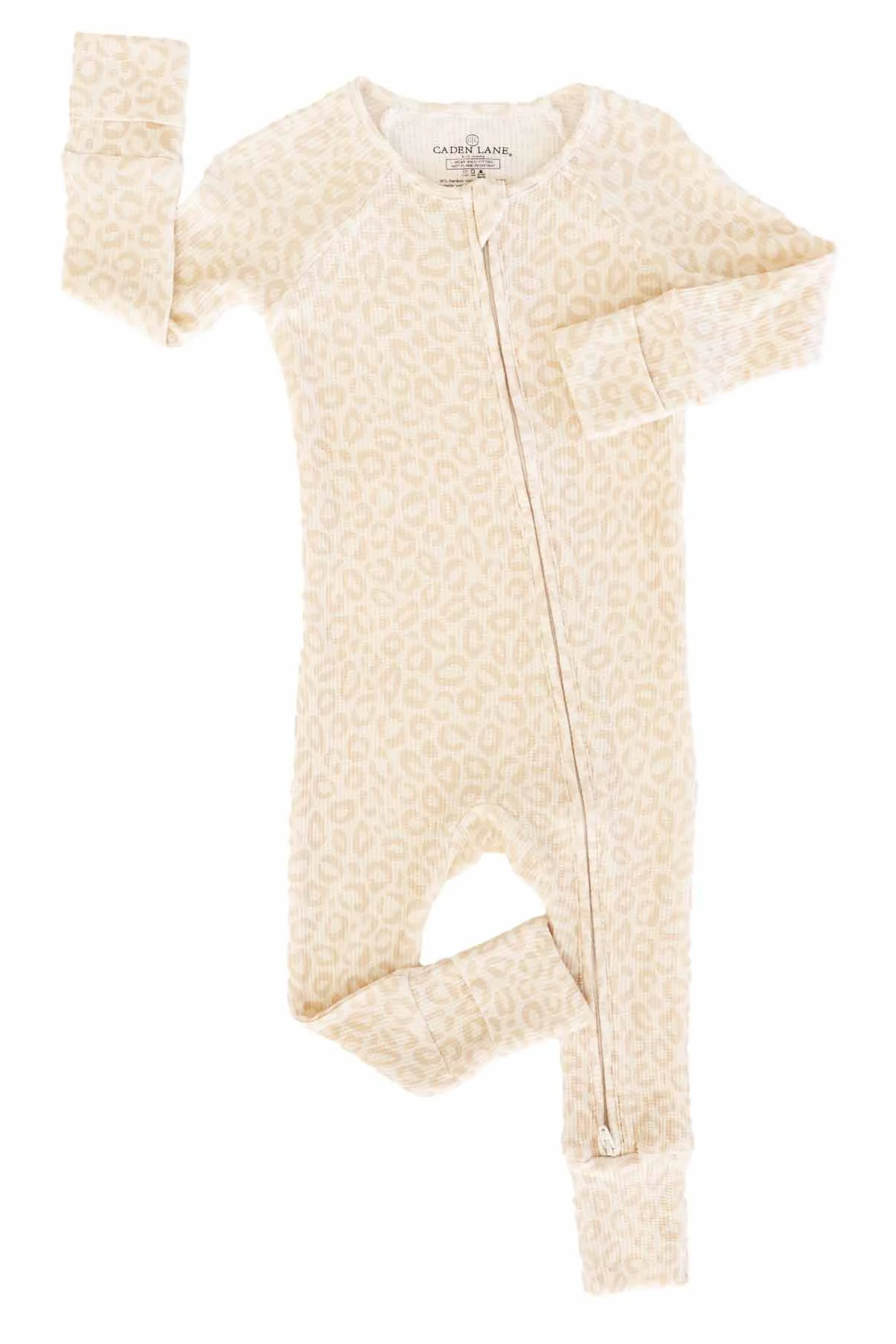 Lovely Leopard Bamboo Waffle Convertible Zip Romper - Image 2