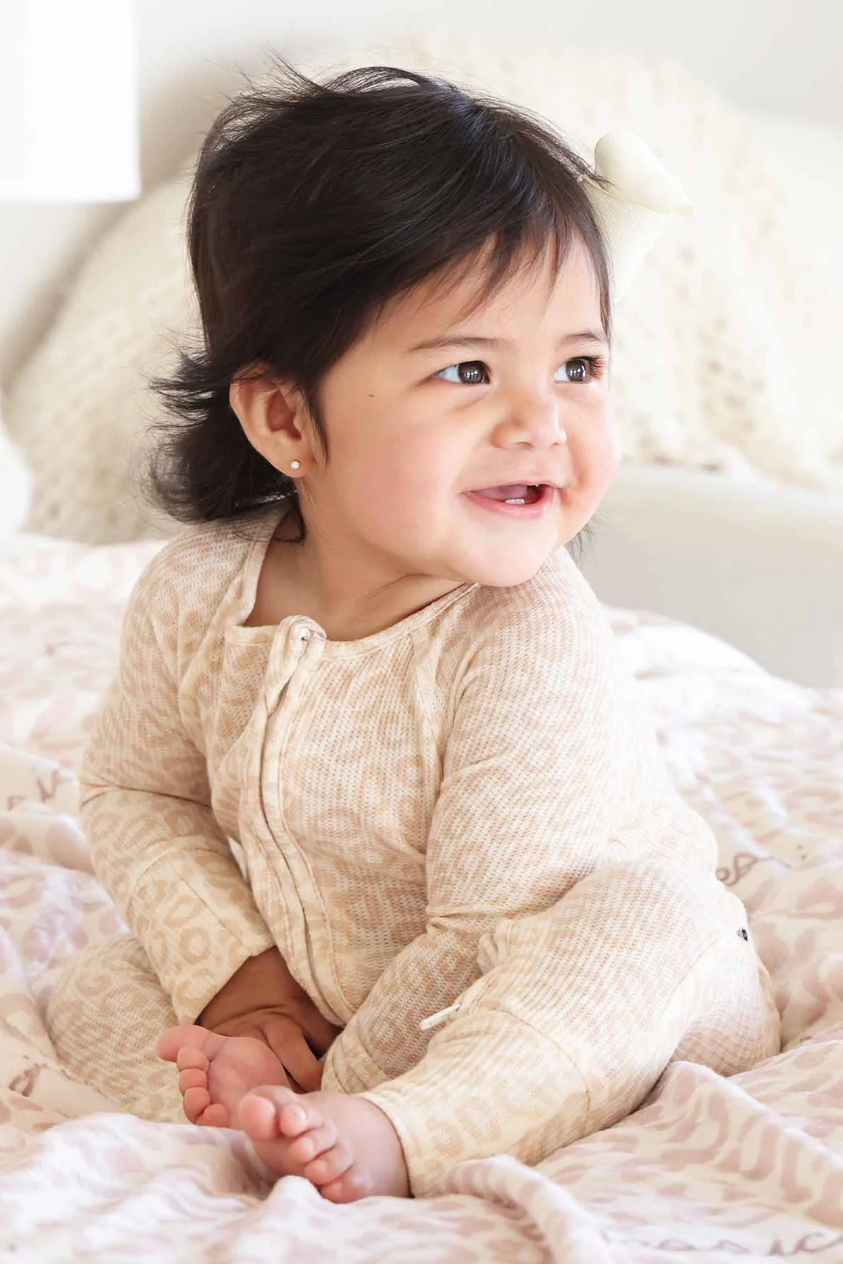 Lovely Leopard Bamboo Waffle Convertible Zip Romper - Image 6
