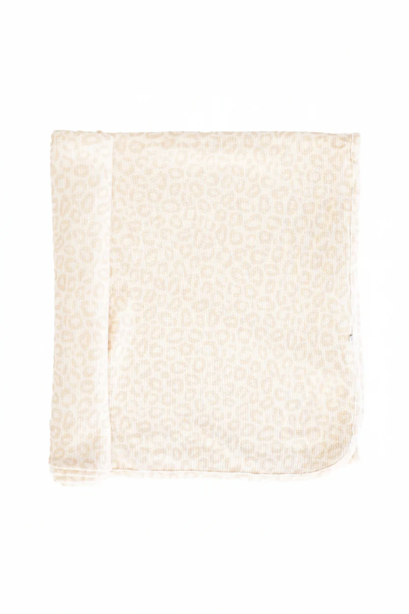 Lovely Leopard Bamboo Waffle Oversized Swaddle Blanket - Image 2