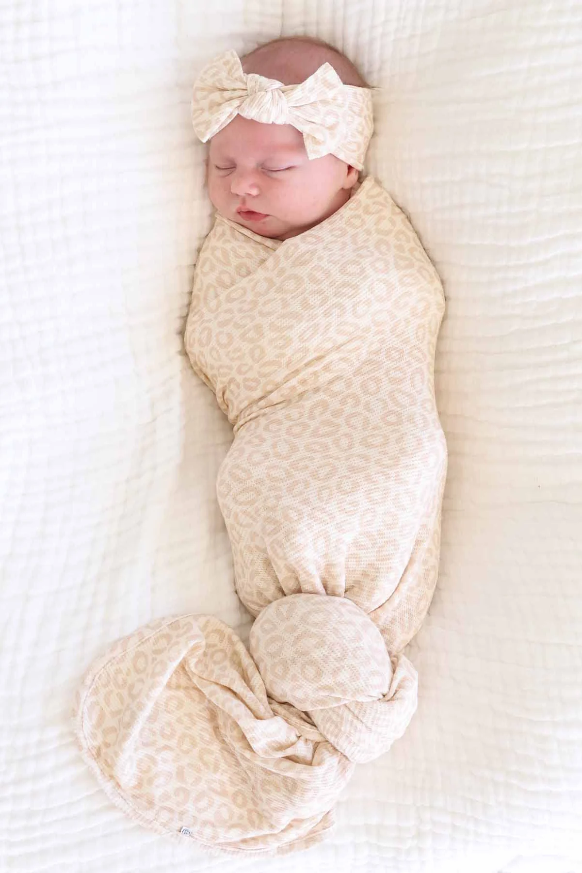 Lovely Leopard Bamboo Waffle Oversized Swaddle Blanket - Image 4