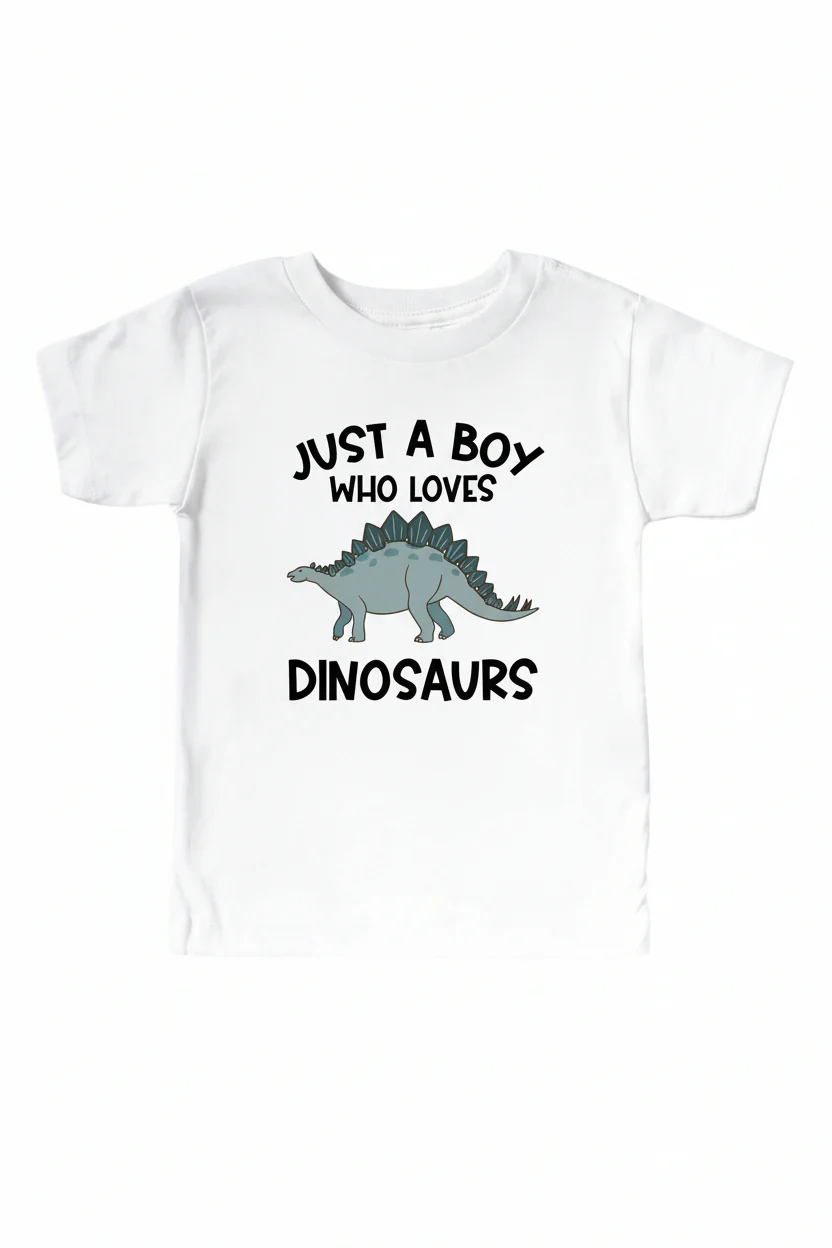 Loves Dinosaurs Kids Graphic Tee | White - Image 2