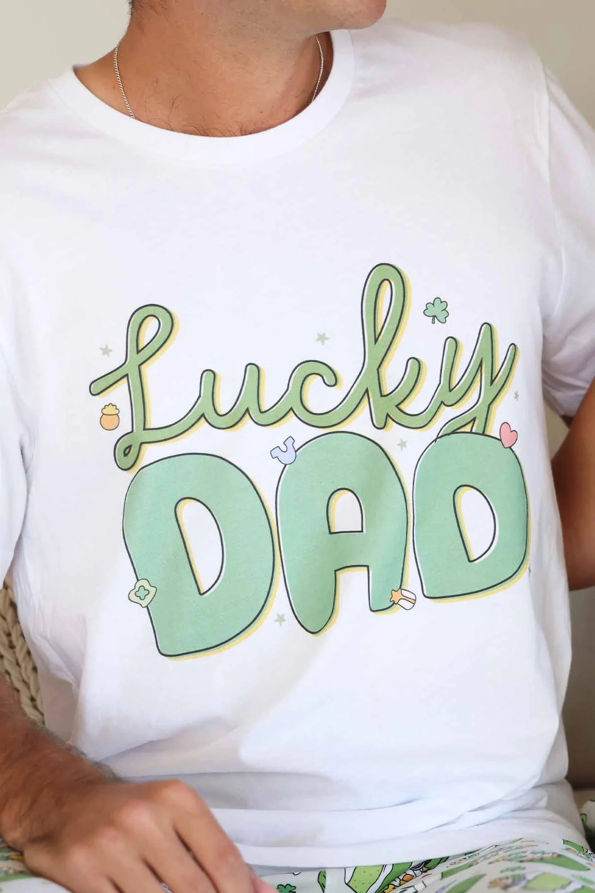 Lucky Parent Adult Graphic Tee | White - Image 2