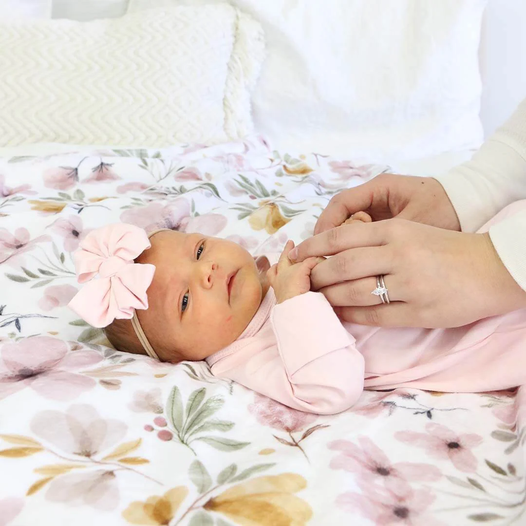Maeve's Mauve & Mustard Floral Blanket - Image 2