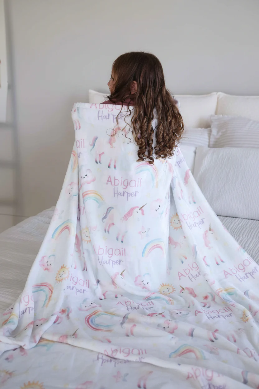 Magical Unicorns Personalized Kids Blanket