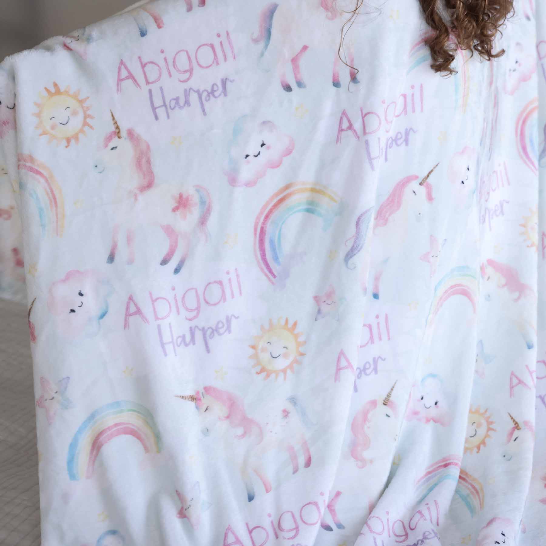 Magical Unicorns Personalized Kids Blanket - Image 3