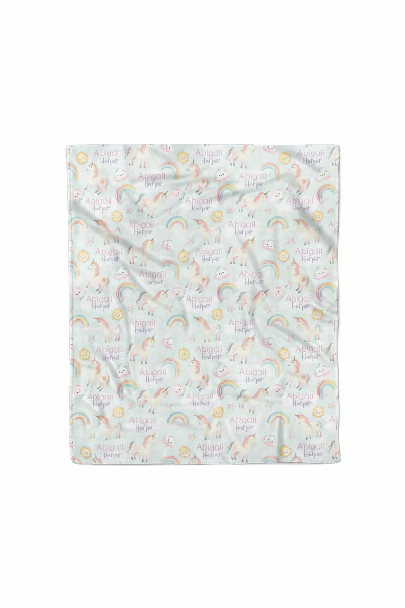 Magical Unicorns Personalized Kids Blanket - Image 5
