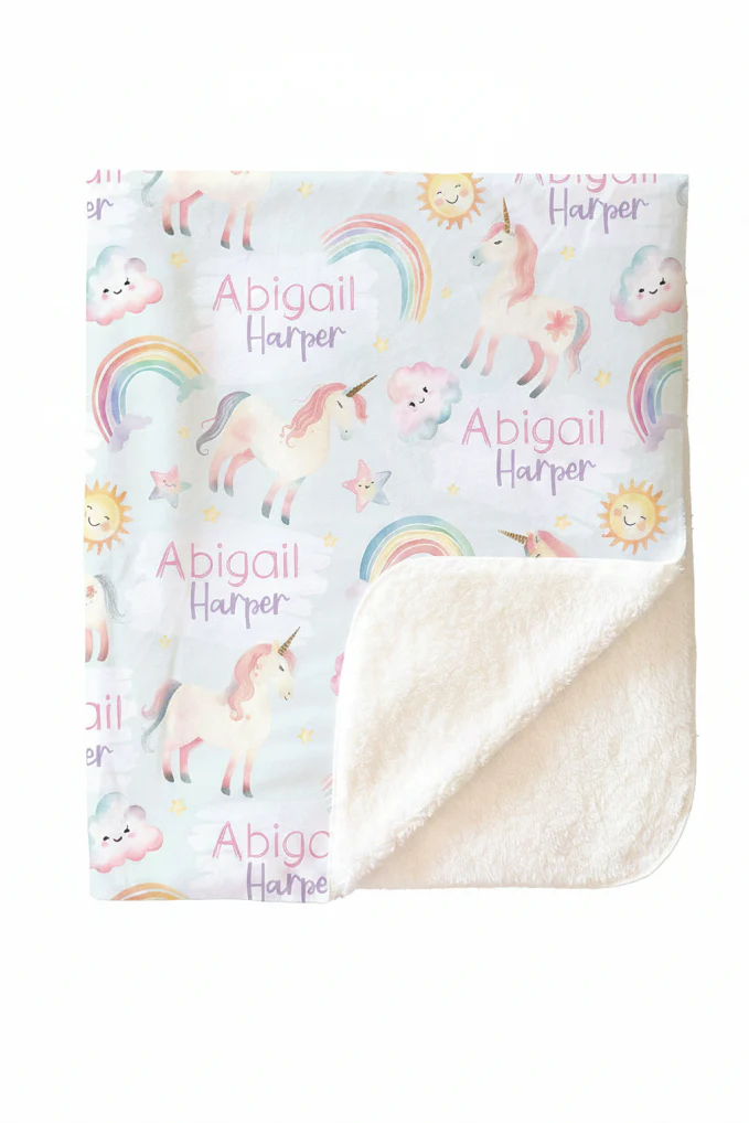 Magical Unicorns Personalized Kids Blanket - Image 6