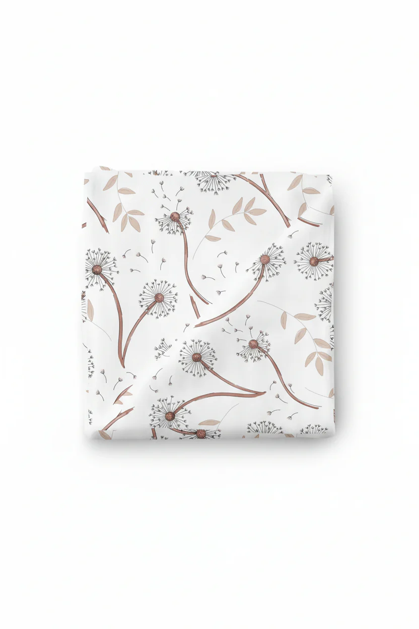 Mauve Dandelion Swaddle Blanket