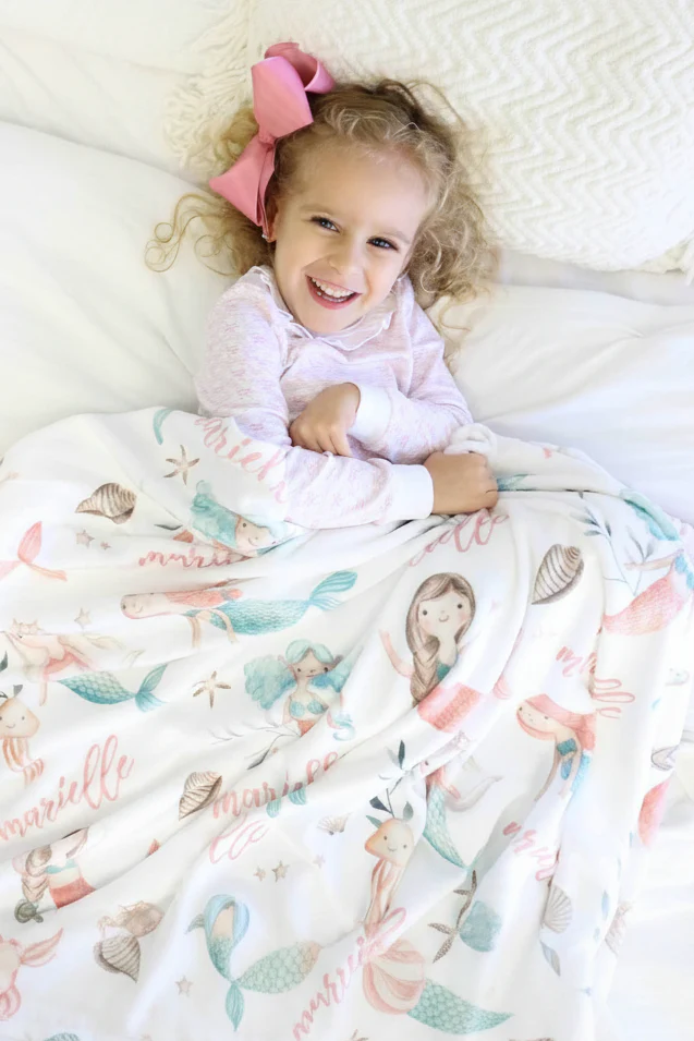 Mermaid Friends Personalized Toddler Blanket